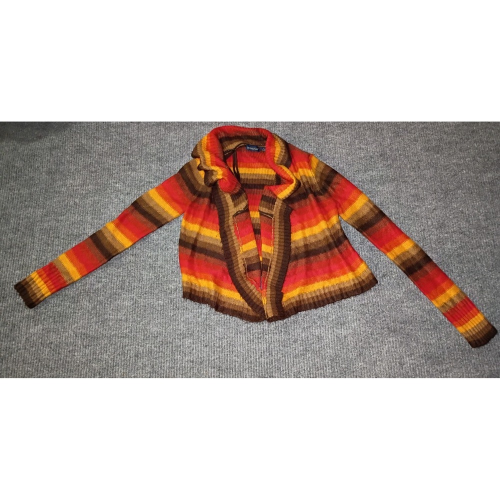 DeRotchild Women's Striped Open Front Cardigan Size Medium Fall Season